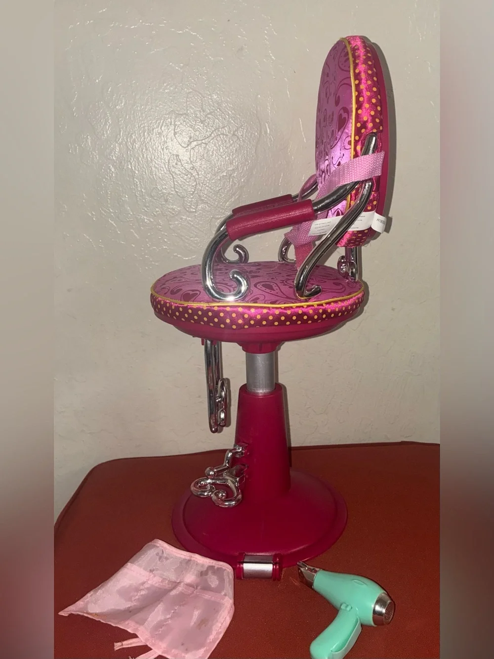 Battat Our Generation Pink Fashion Salon Styling Chair for 18”Dolls